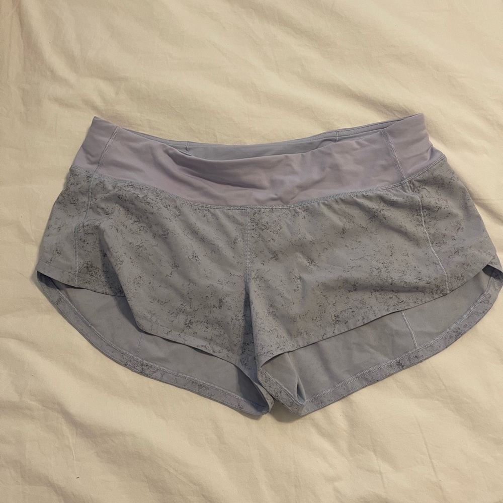 Lululemon Athletica Light Blue Pattern Speed Up Shorts